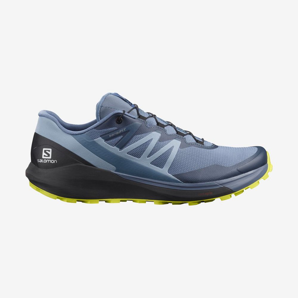 Zapatillas Trail Running Salomon Hombre Azules / Negras - Salomon Argentina SENSE RIDE 4 ,239601-PFR